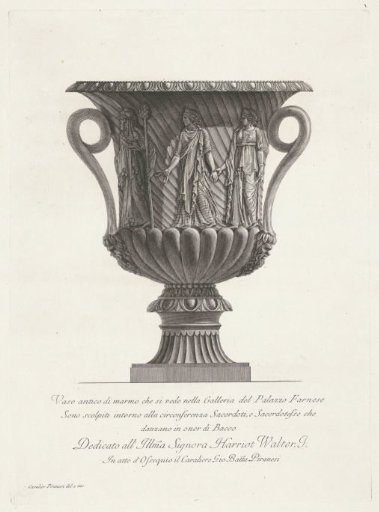 Vase with bacchantic priests and priestesses