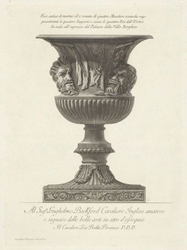 Vase with masks