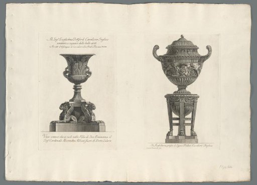Vases on pedestals
