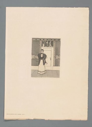 Interior with a Woman in Front of a Doorpost