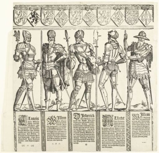 Lords of Brederode, from Zyphridus to Reinout III (left middle sheet)