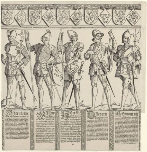 Lords of Brederode, from Zyphridus to Reinout III (right middle sheet)