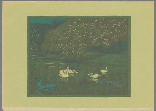 Water Scene with Swans