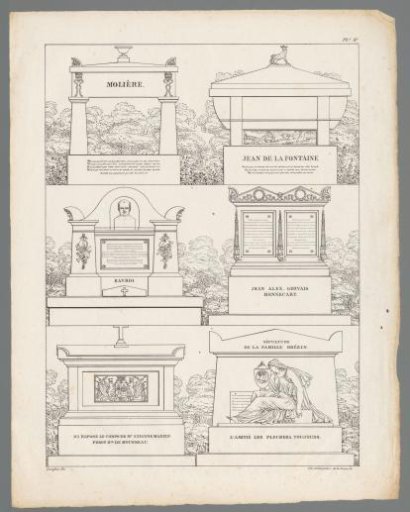 Six grave monuments