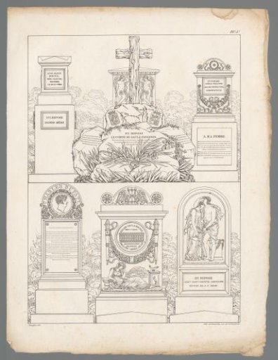 Six grave monuments
