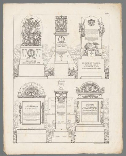 Six grave monuments