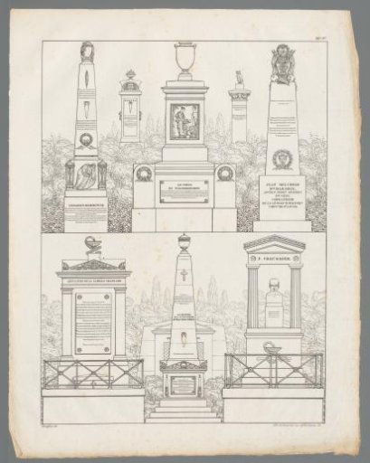 Six grave monuments