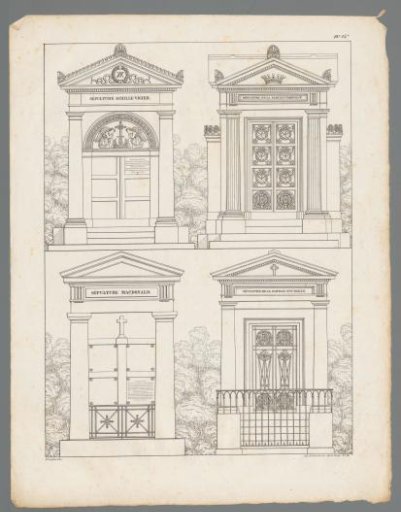 Four grave monuments