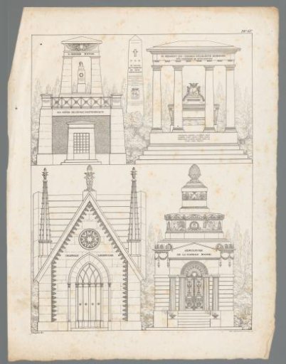 Five grave monuments