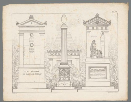 Three grave monuments