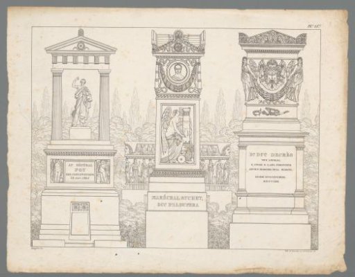 Three grave monuments