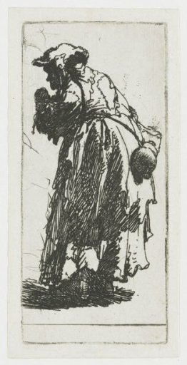 Beggar woman with a gourd