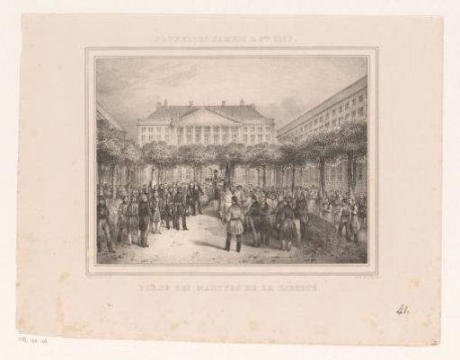 Burial of the dead at the Martyrs' Square in Brussels, 1830