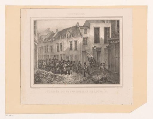 Barricade in the Leuven Road in Brussels, 1830
