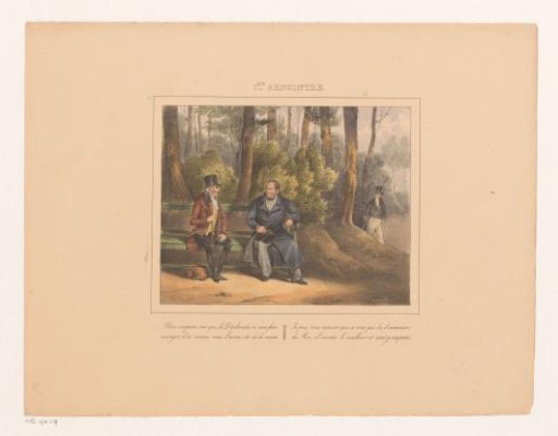 King William I speaking with a man in the park, 1829