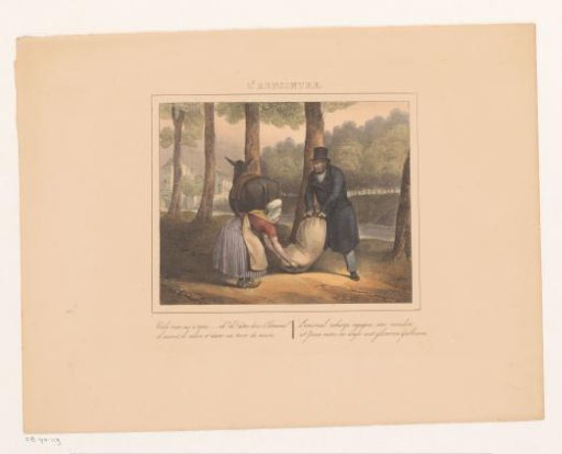 King William I helping a woman, 1829