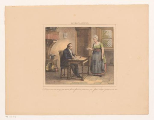 King William I writing a petition for a woman, 1829