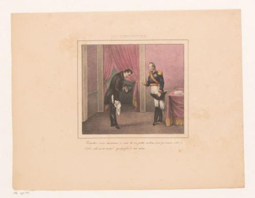 King William I Reassures a Man with Torn Trousers, 1829