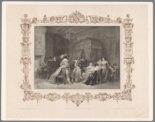 Company in an interior around a table