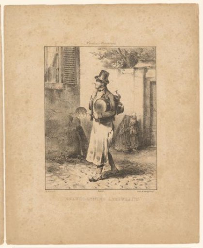Kettle mender walking along the street