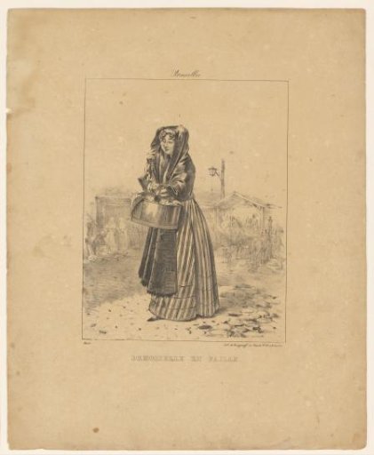 Young woman with basket on a market square