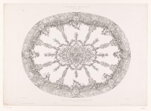 Ceiling of the oval salon of the Princess of Rohan in the Hôtel de Soubise