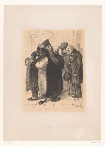 A Lawyer with Two Men and a Woman in the Palace of Justice