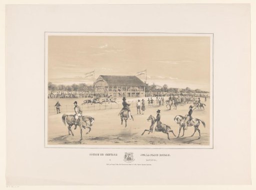 View of the racecourse on the Koningplein in Batavia