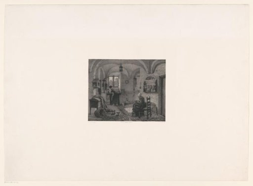 Kitchen interior with two women