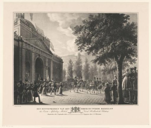 Arrival of the First and Second Battalion of the First Division of the North Holland Civic Guard in Amsterdam