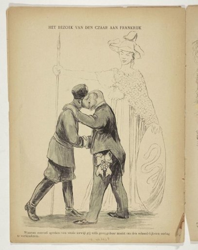 Tsar Nicholas II and President Émile Loubet greet each other