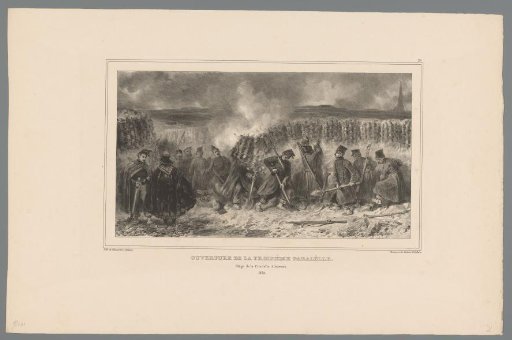 Soldiers digging a trench, 1832