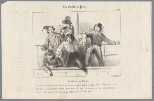 Young boys spitting on a seated visitor in the theatre