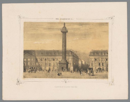 View of the Vendôme Column on the Place Vendôme in Paris