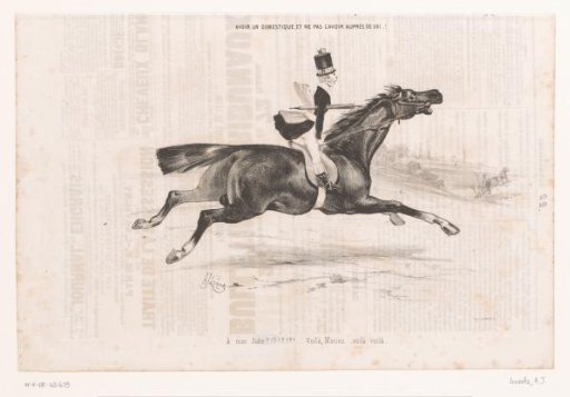 Young man on a galloping horse