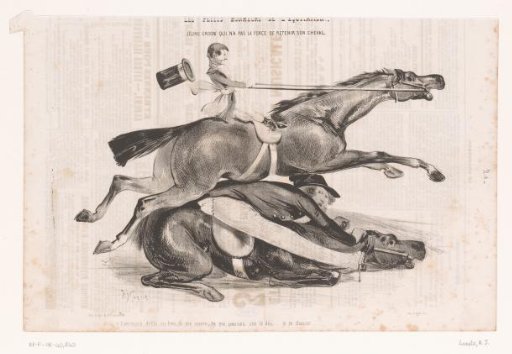 Young man losing control of his horse