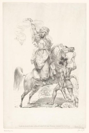 Commander of the Mamluks calls for help on horseback