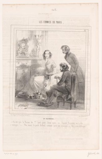 Duchess with Two Men by the Fireplace