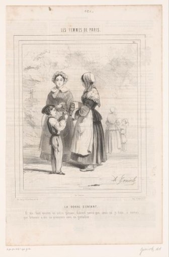 Two Nannies and a Boy with a Cake