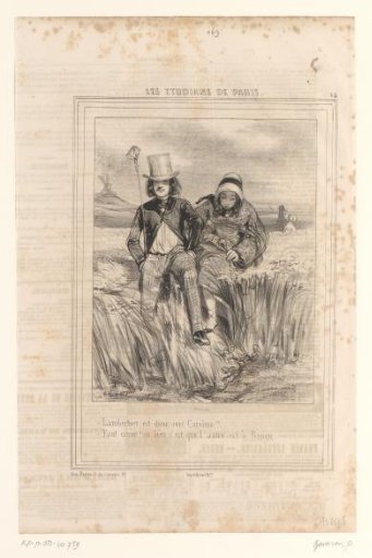 Student walking with his girlfriend through a meadow