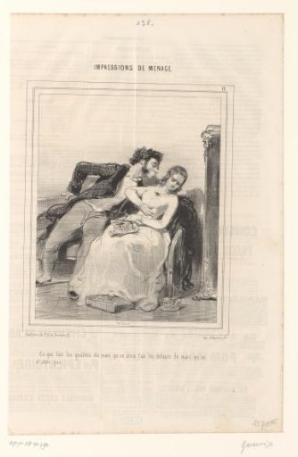 Man attempting to kiss his unwilling wife