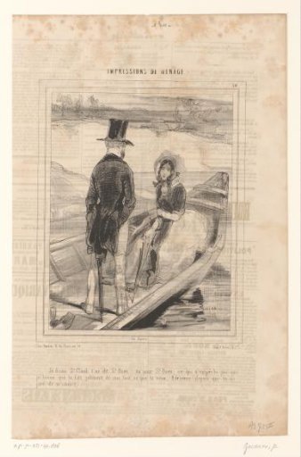 Couple in a boat on the Seine