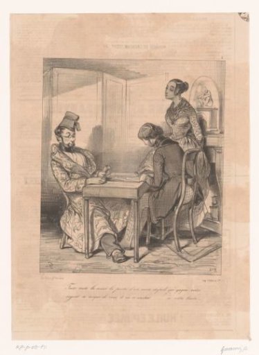 Woman watching her husband and lover play a board game
