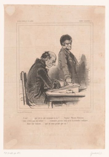 Schuldeisers aan een bureau