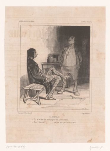 Prisoner in conversation with jailer in the cell