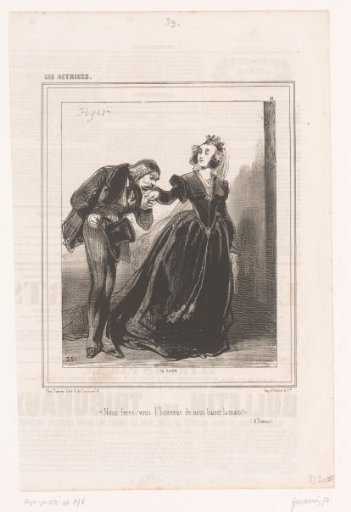 Man Kissing the Hand of an Actress