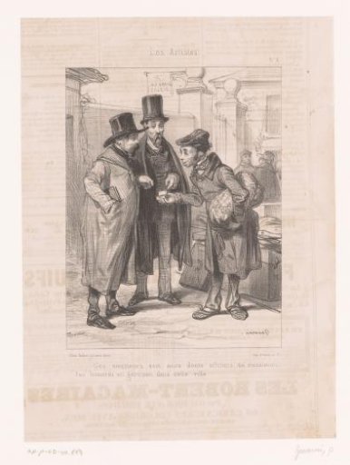 Tourist offering snuff to two artists