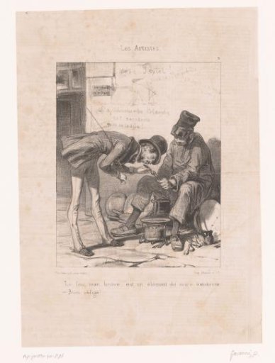 Artist lighting a cigar