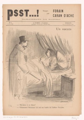 Caricature of Edmond de Rothschild returning from a dinner