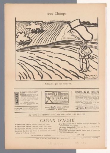 Caricature of a Dreyfusard in the countryside